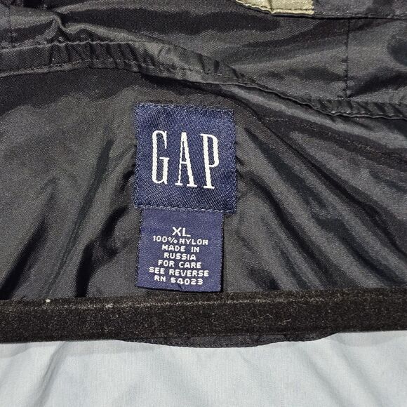 VTG 90s Gap Anorak Pullover XL Y2K Black/Gunmetal Half Zip Rain Hoodie Gorpcore - Picture 6 of 6